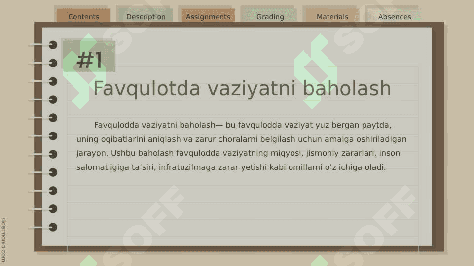 Favqulotda vaziyatni baholash. Radiatsion holat. Radioaktiv zararlanish manbaalari. Zonalar tasnifi. 3