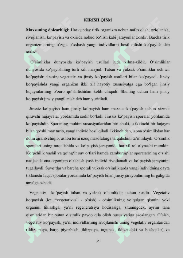 O`O'simliklarning ontogenez jarayonida nasl gallanishining tutgan o`rn 2