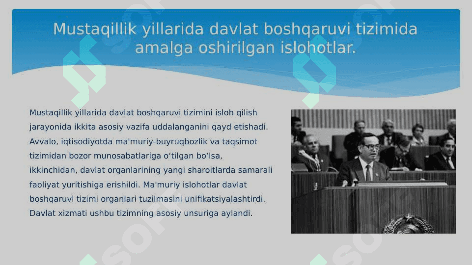 Mustaqillik yillarida davlat boshqaruvi tizimida amalga oshirilgan islohotlar 3