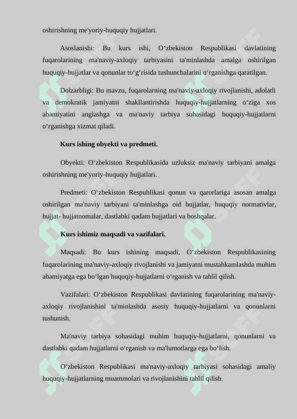 O‘zbekiston Respublikasida uzluksiz ma’naviy tarbiyani amalga oshirishning me’yoriy-huquqiy hujjatlari 4