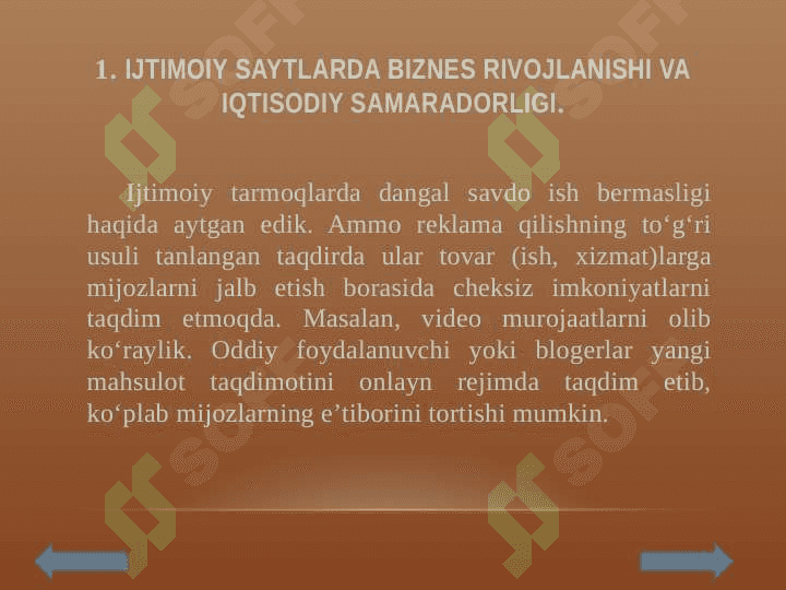 IJTIMOIY SAYTLARDA BIZNES RIVOJLANISHI VA IQTISODIY SAMARADORLIGI 5