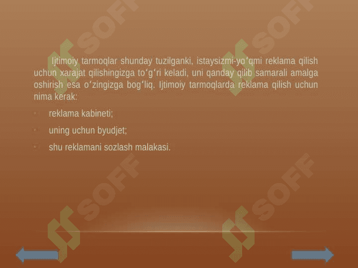 IJTIMOIY SAYTLARDA BIZNES RIVOJLANISHI VA IQTISODIY SAMARADORLIGI 8