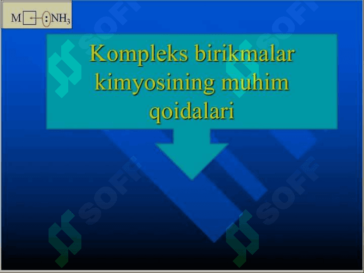 KOMPLEKS BIRIKMALAR REAKSION QOBILYATI. LEGANDLARNING ALMASHINISH QOBILYATI. 3