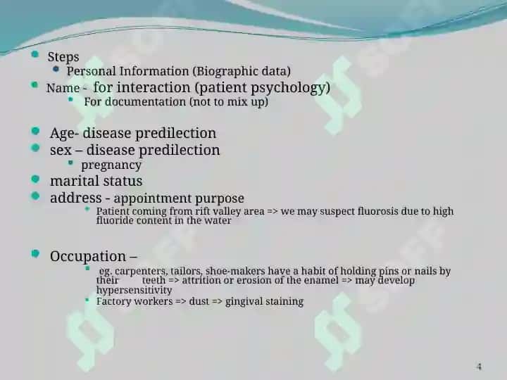 Examination and Diagnosis of Dental Patients 4