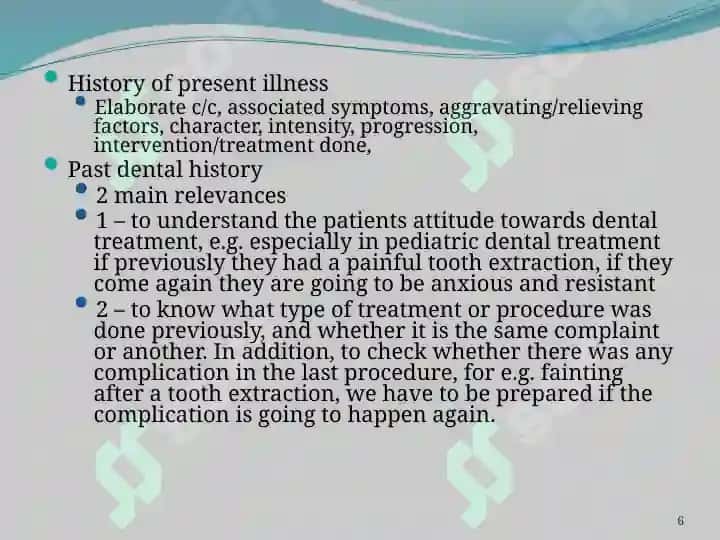 Examination and Diagnosis of Dental Patients 6