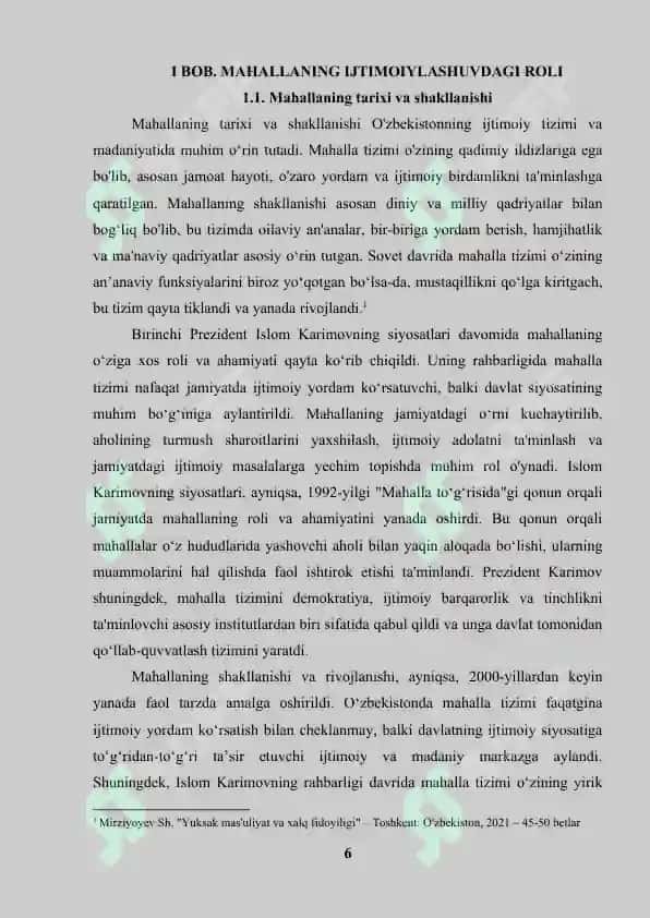 Mahalla ijtimoiylashuvning an‘anaviy omili sifatida 6