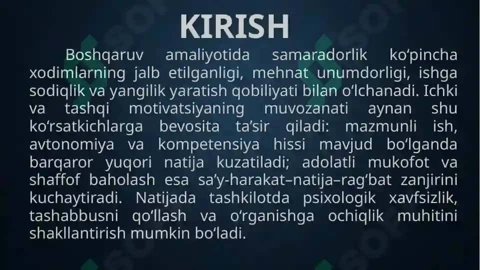 Ichki va tashqi motivatsiya, ularning samaradorlikka ta'siri 4