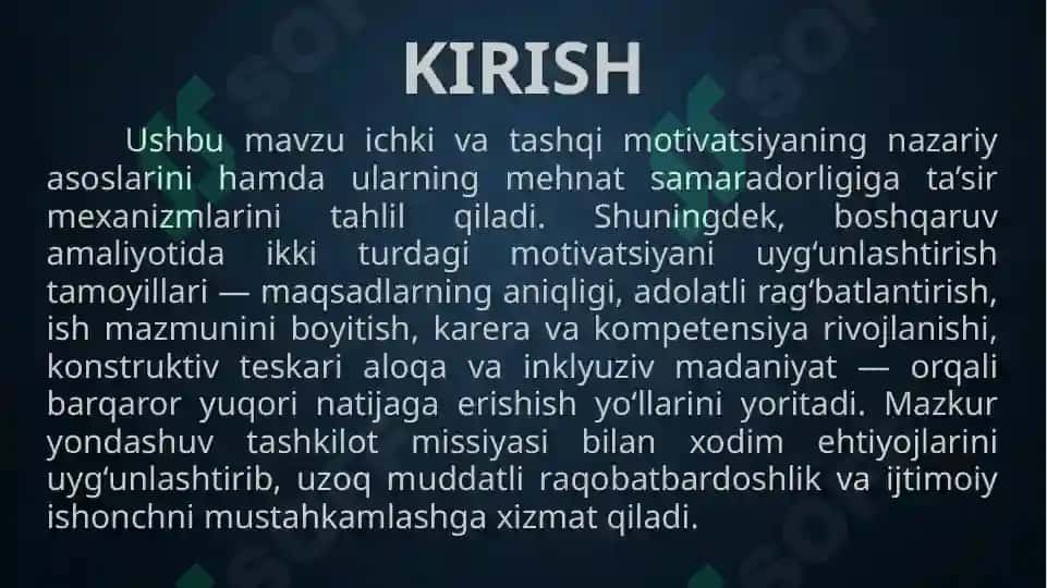 Ichki va tashqi motivatsiya, ularning samaradorlikka ta'siri 5