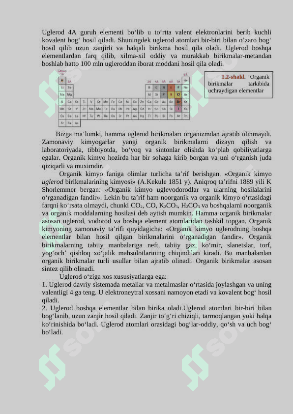 ORGANIK KIMYO FANINING PREDMETI VA UNING RIVOJLANISH TARIXI. ORGANIK BIRIKMALARNING TUZILISH NAZARIYASI. IZOMERIYA. 3