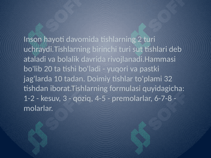 Tish qattiq to'qimalarining 
     gistalogik tuzilishi 4
