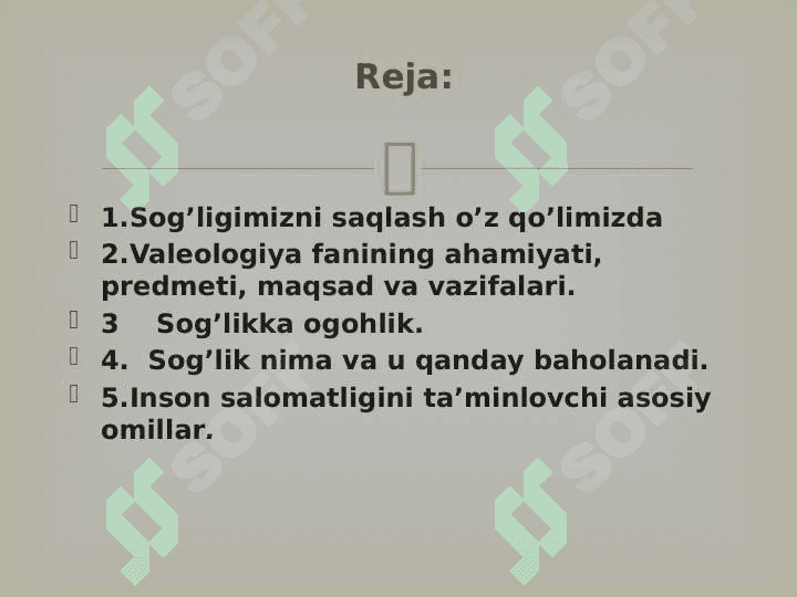 IKKINCHI TAMOYIL - SOG'LIK UCHUN IRODA 2
