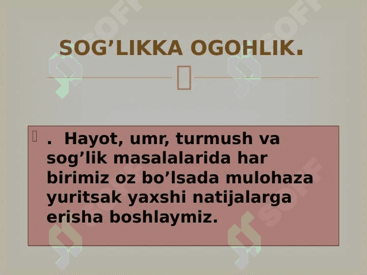 IKKINCHI TAMOYIL - SOG'LIK UCHUN IRODA 4