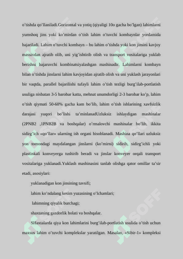 Qazish kombayni unumdorligini hisoblash 4