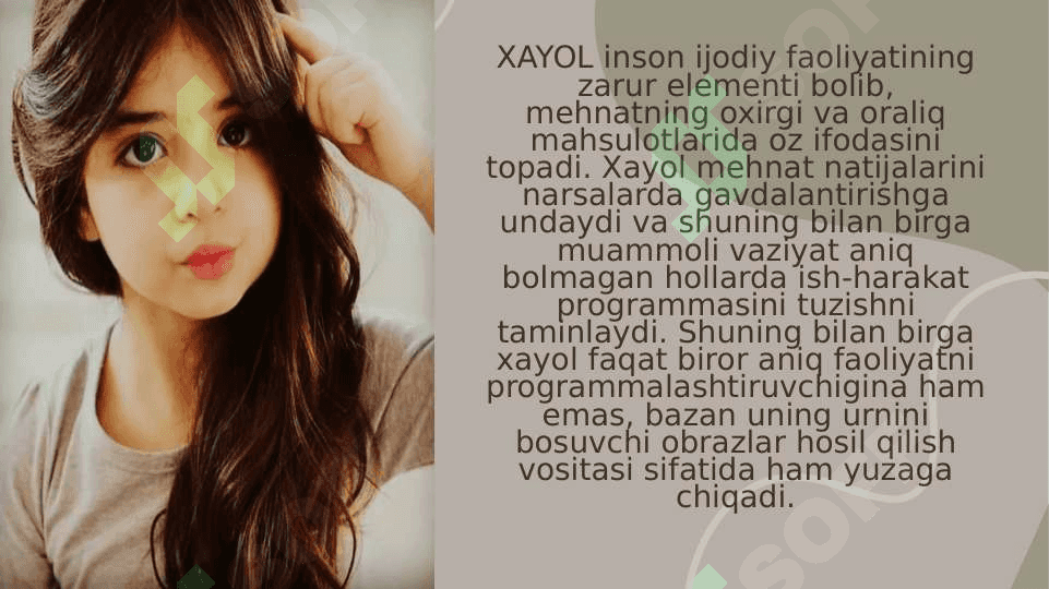 Xayol jarayonlari va xayol turlari 4
