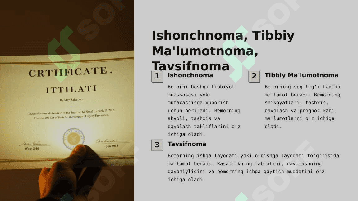 Ishonchnoma, tibbiy ma’lumotnoma, tavsifnoma va tibbiy ish yuritish 4