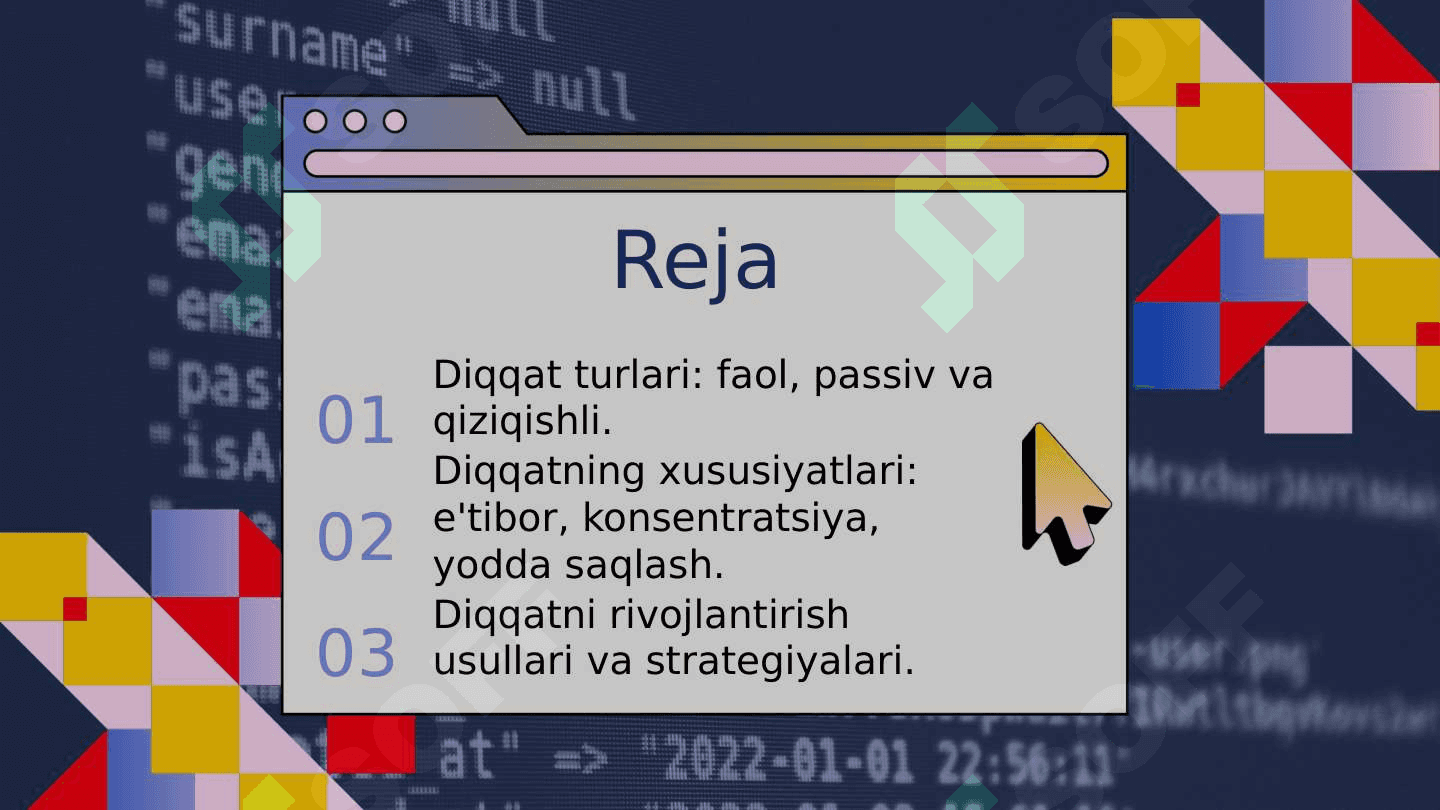 Diqqat turlari va uning xususiyatlari 2
