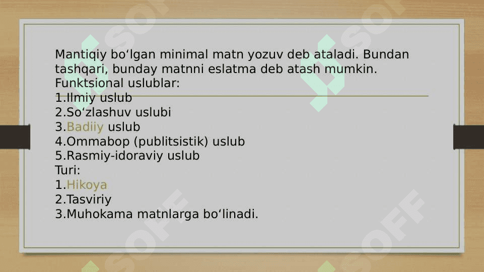 Matn turlari va tarkibi 8