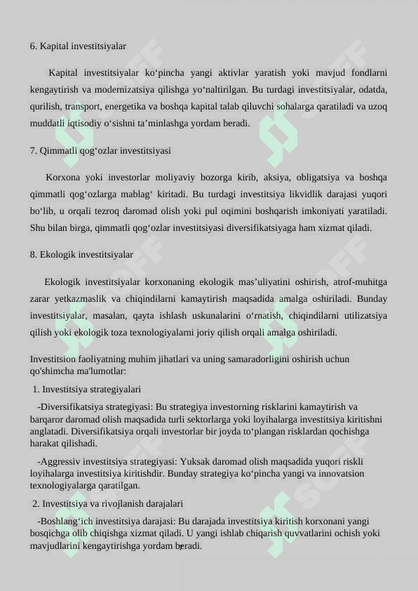 Xo’jalik yurutuvchi subyektlar investitsion faoliyati samaradorligini tahlili 7