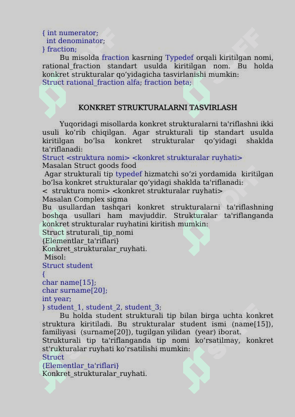 C++ da fayl toifasidagi strukturaviy ma'lumotlarni soha bo'yicha ishlatgan holda dastur tuzish. 4