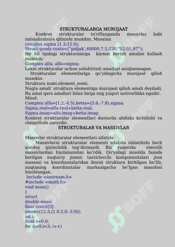 C++ da fayl toifasidagi strukturaviy ma'lumotlarni soha bo'yicha ishlatgan holda dastur tuzish. 6