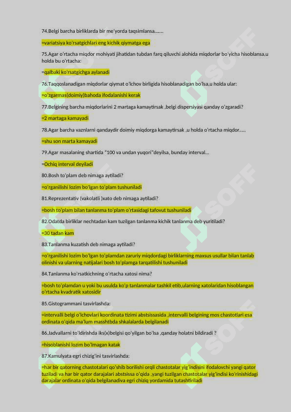 statiska fanida oraliq nazorat test savollari va javoblari docx 6