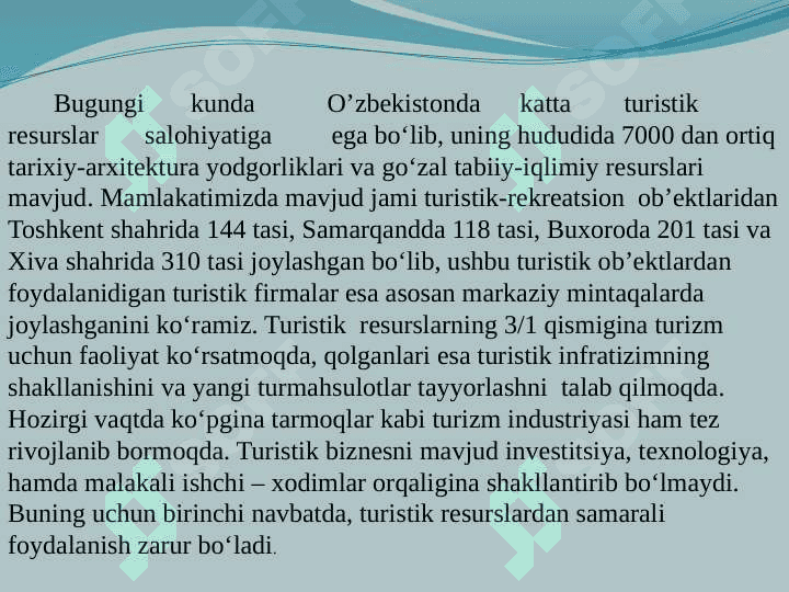 Turizm sohasining resurslari 3