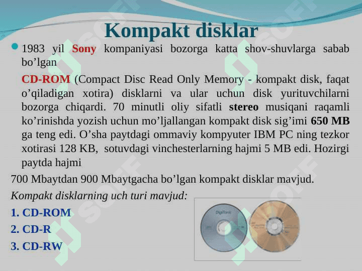 Disklarga xizmat ko’rsatuvchi dasturlar 2