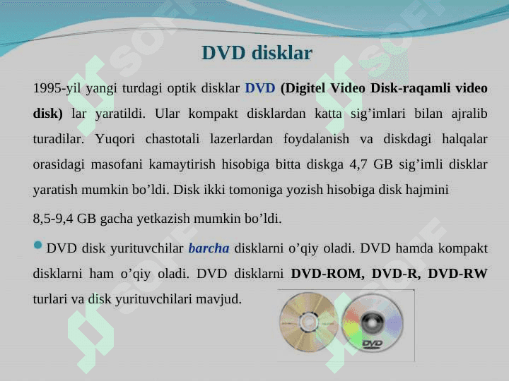 Disklarga xizmat ko’rsatuvchi dasturlar 5