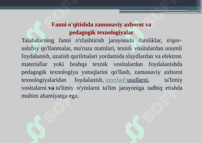Texnologiya darslarini tashkil qilish shakllari 4