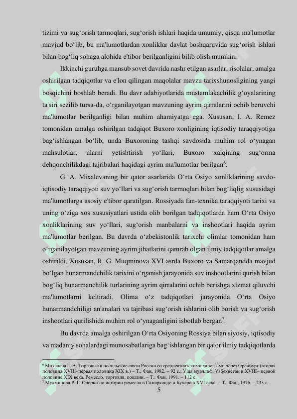 O’rta Osiyoda o’rta asr va xonliklar davrida dastlabki agrar munosabatlar 5