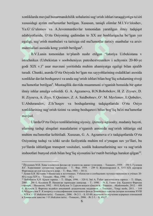O’rta Osiyoda o’rta asr va xonliklar davrida dastlabki agrar munosabatlar 6