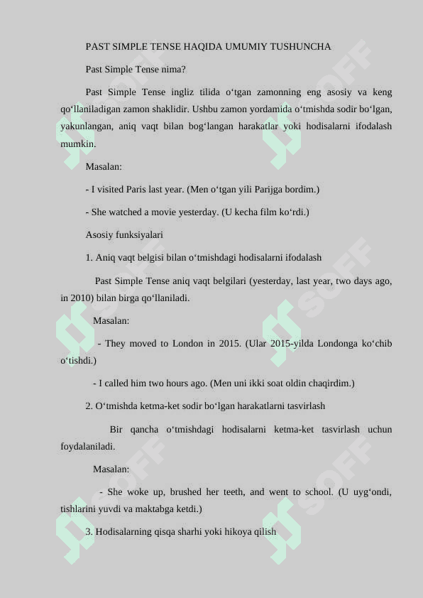 Past simple 2