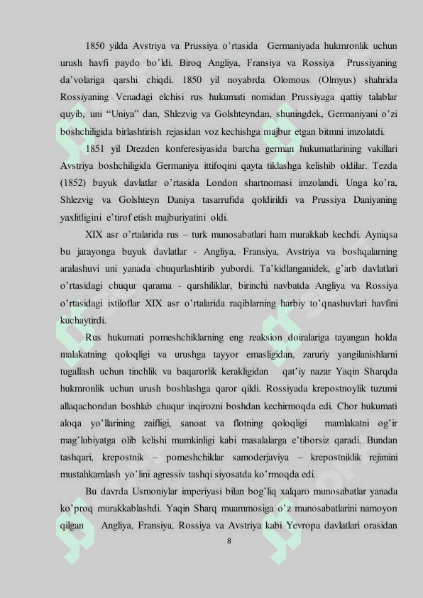 XIX asrning ikkinchi yarmida rus-turk munosabatlari 8
