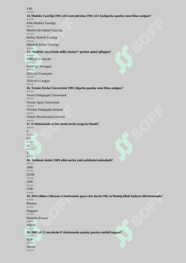 Test savollari Oʻzbekiston tarixi 3