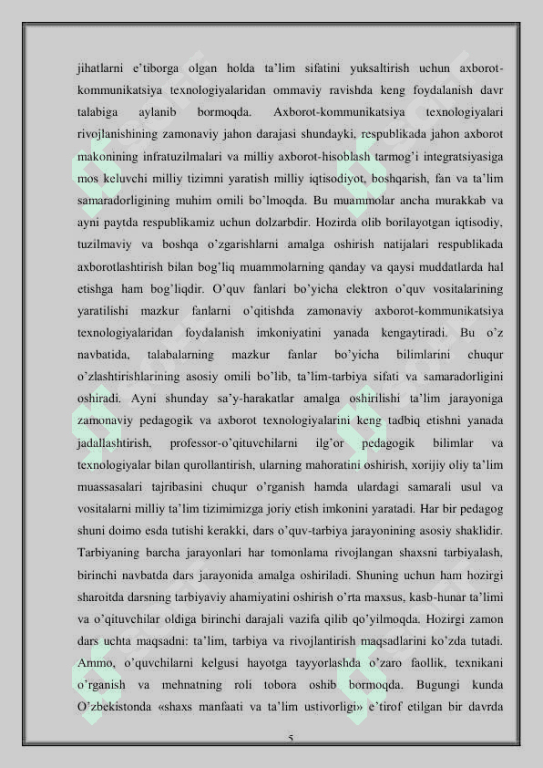 O’RTA UMUMTA’LIM MAKTABLARIDA TASHKIL QILINADIGAN EKSKURSIYA TURLARI VA ULARNI TASHKIL ETISH USLUBLARI 5