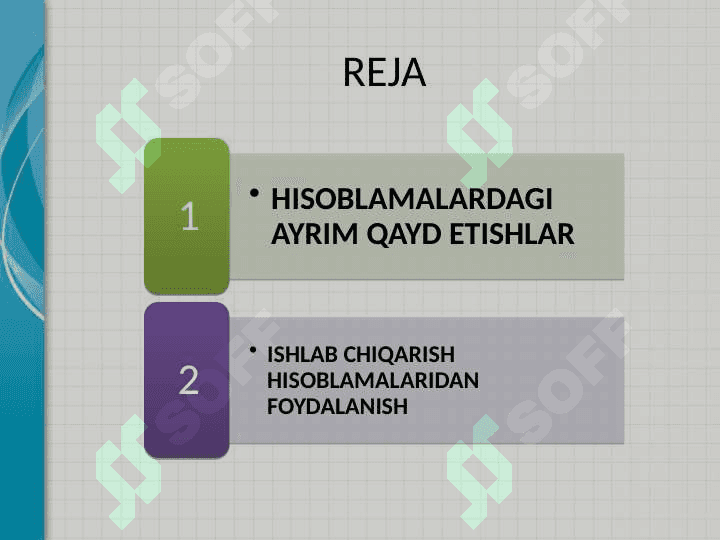 TURLI IQTISODIY SEKTORLARDA ISHLAB CHIQARISH HISOBLAMALARIDAN FOYDALANISH 2