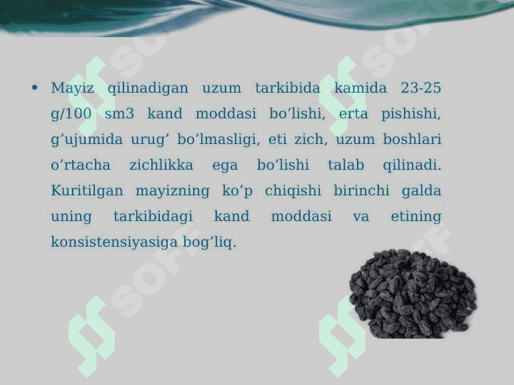 UZUM MAHSULOTLARINING SIFAT KO’RSATKICHLARINI ANIQLASHDA ZAMONAVIY FIZIK-KIMYOVIY USULLARNING QO’LLANILISHI 7