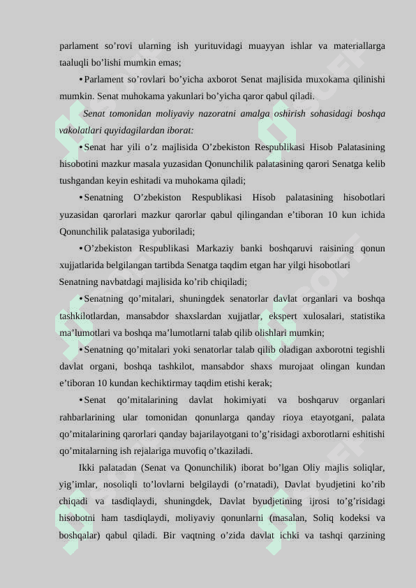 Umumdavlat nazorat organlarining moliyaviy nazoratni tashkil etishdagi roli 5