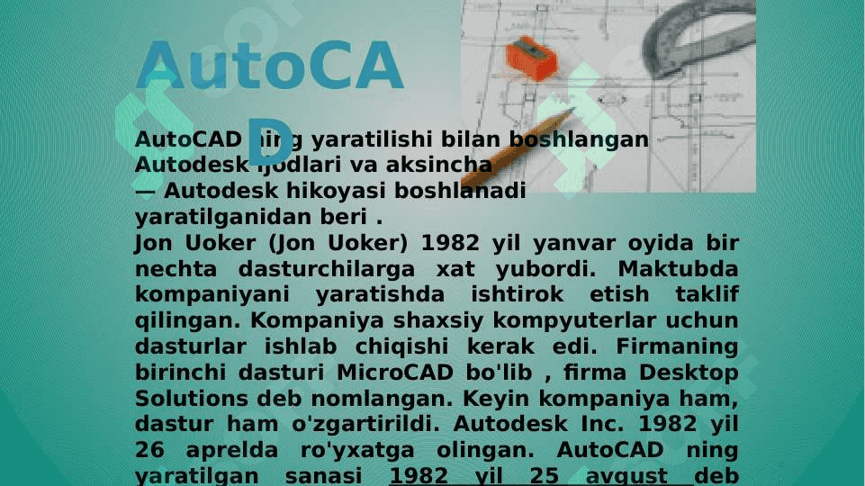 AutoCad 3D max dasturlari haqida malumot 3