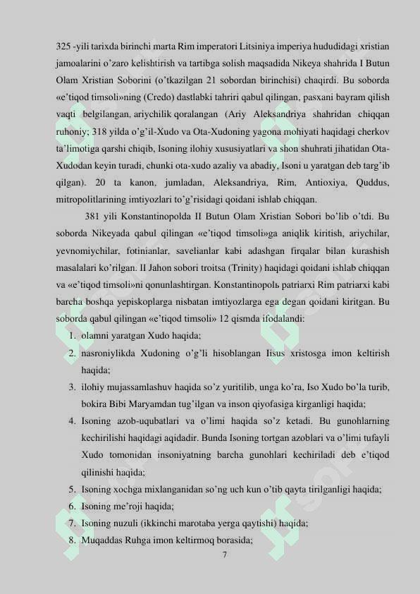 O’rta asrlarda xristian dini va unga qarshi harakat 7