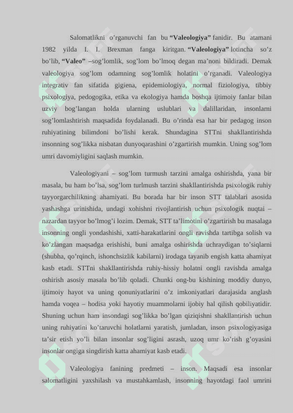 IKKINCHI TAMOYIL - SOG'LIK UCHUN IRODA 2