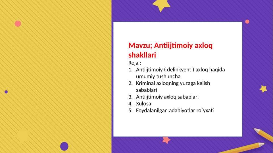 antiijtimoiy axloq haqiDA.
