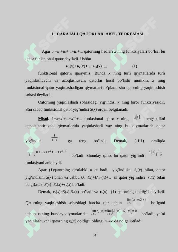 Darajali qatorlar 4