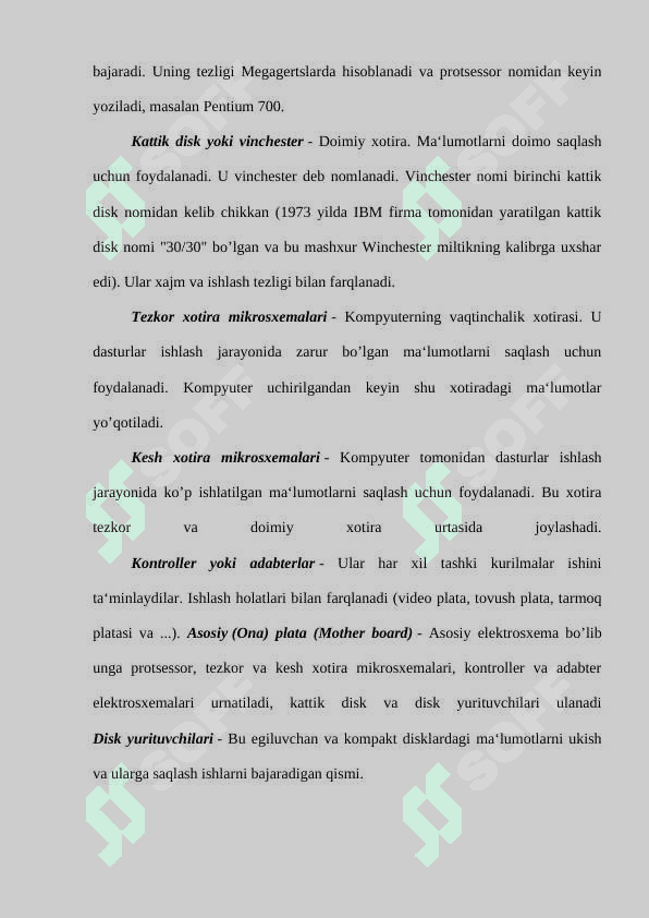 Tashqi qurilmalarni turlari. Magni diskli jamlovchilar. Tashqi xotiraning istiqbolli qurilmalari. Tuzilmaning mantiqiy va fizik tasvirlash (misollar bilan) 3