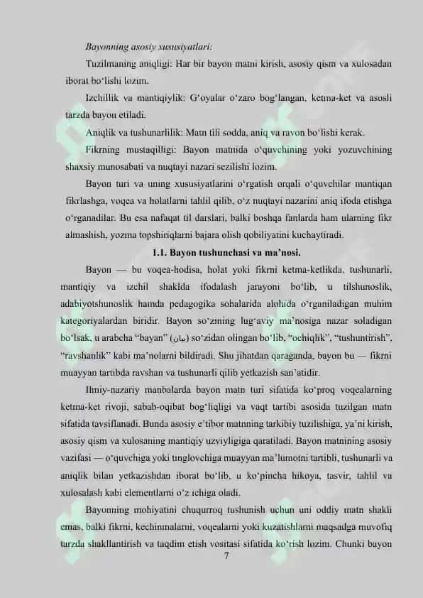Bayon o'tkazish bo'yicha matn to'plash 7