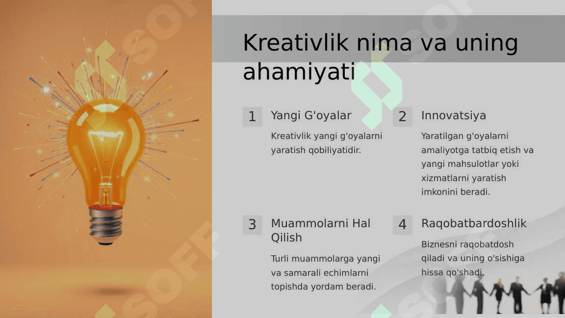 Biznes jarayonlarini tashkil etishda kreativlikning órni 4