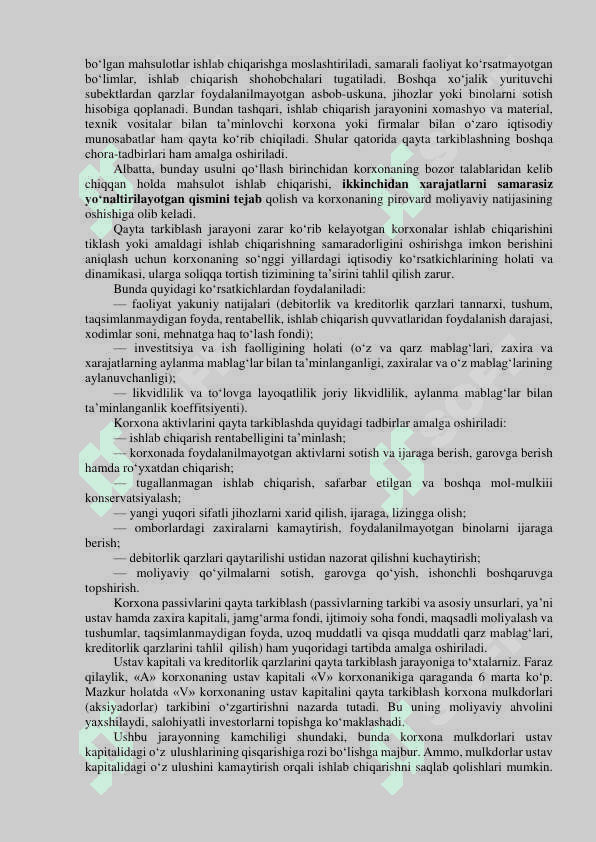 Investitsiya loyihalari va biznesning tarkibi bo‘yicha boshqaruv qarorlarini qabul qilish 2