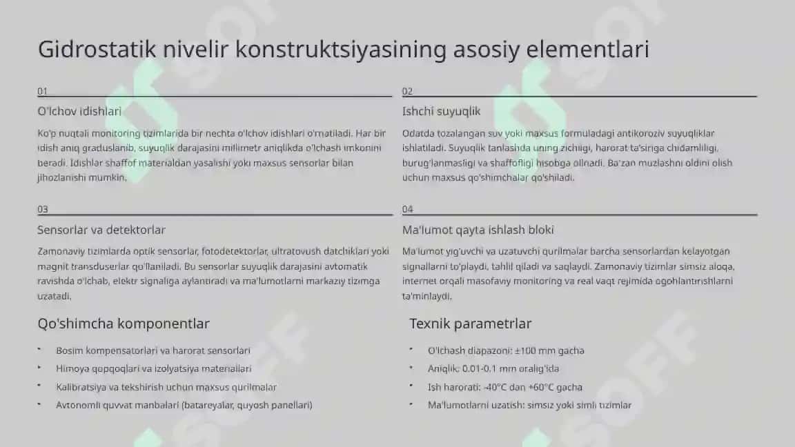 Gidrostatik nivelir konstruktsiyalarini o'rganish 4