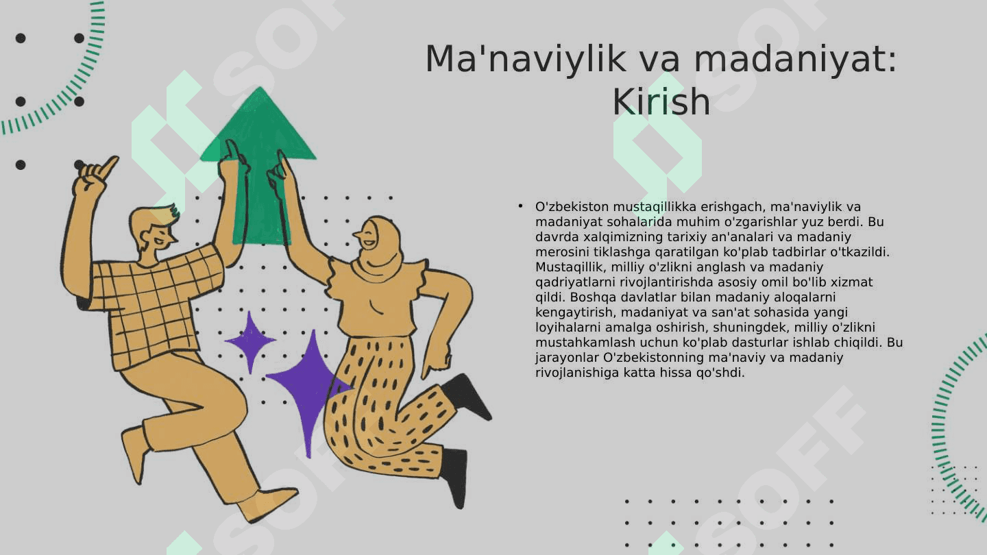 MUSTAQILLIK YILLARIDA O'ZBEKISTONNING MA'NAVIY-MADANIY TARAQQIYOTI 3