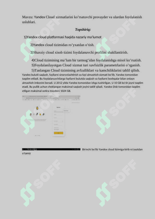 Yandex Cloud xizmatlarini ko’rsatuvchi provayder va ulardan foydalanish uslublari. docx 2